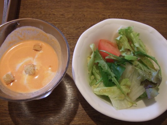 ツインカレー ライトサマーセットのサラダ＆冷製スープ